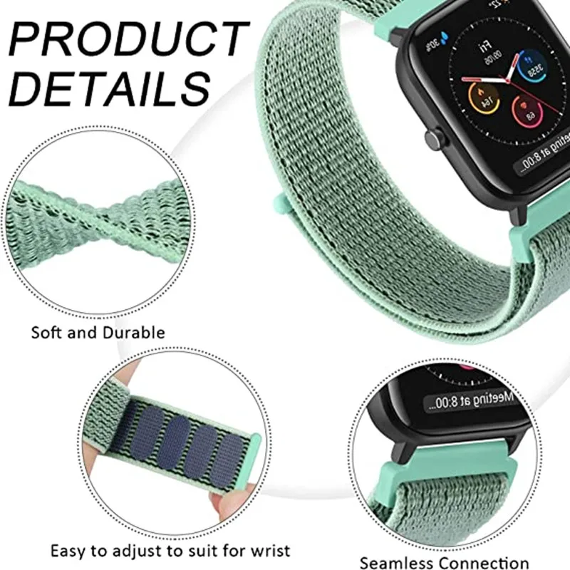 20mm 22mm Nylon Loop band For Amazfit GTS4/2/3/3pro/2e/GTS2 Mini/GTR 4 42mm/47mm/GTR2/2e/stratos belt bracelet Amazfit bip strap