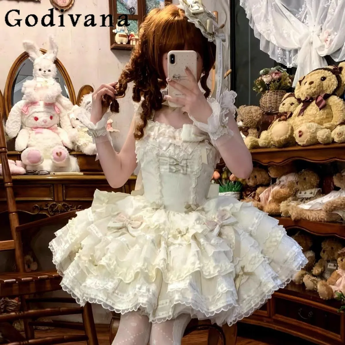 

Original Lolita Princess Birthday Dress Girls Woman's Slim Fit Elegant Cute Bow Lace Mini Ball Gown Dress Y2k Lolita Dresses Jsk