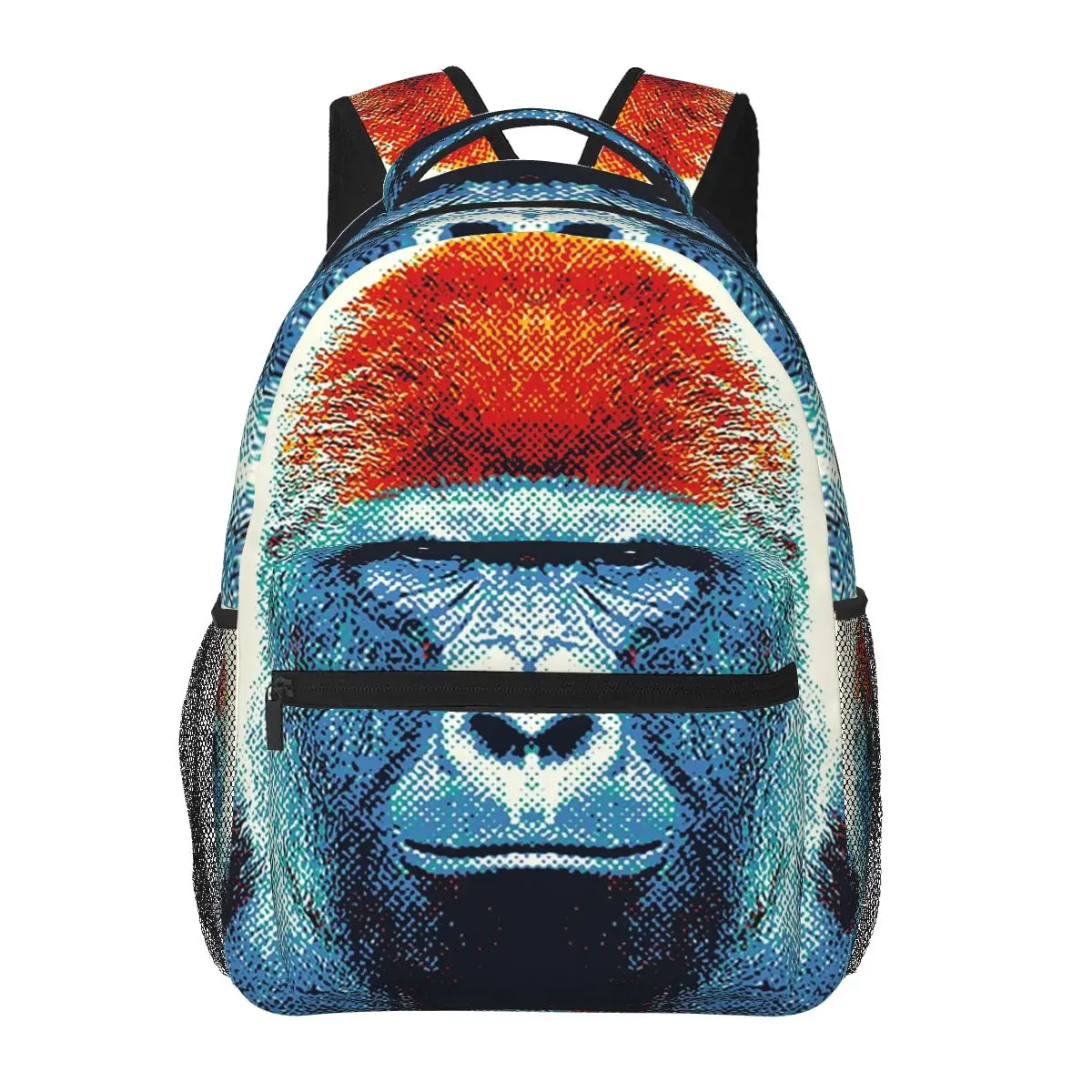 

Colorful Gorilla Face Print Student Backpack School Bag Hiking Travel Daypack for Men Women Fashion Bookbag Shoulder Bags