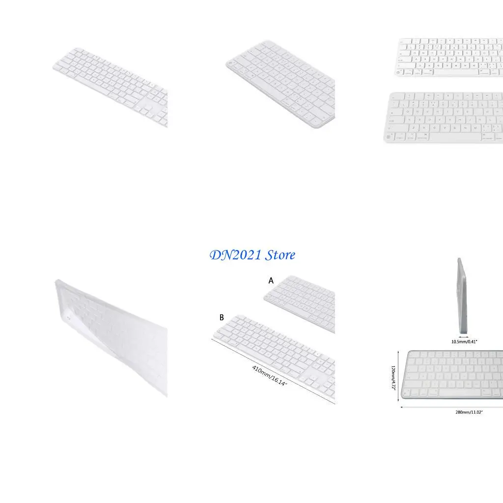 F3KE Silicone Protector Cover Skin for Magic Keyboard Waterproof Keyboards Cap Film