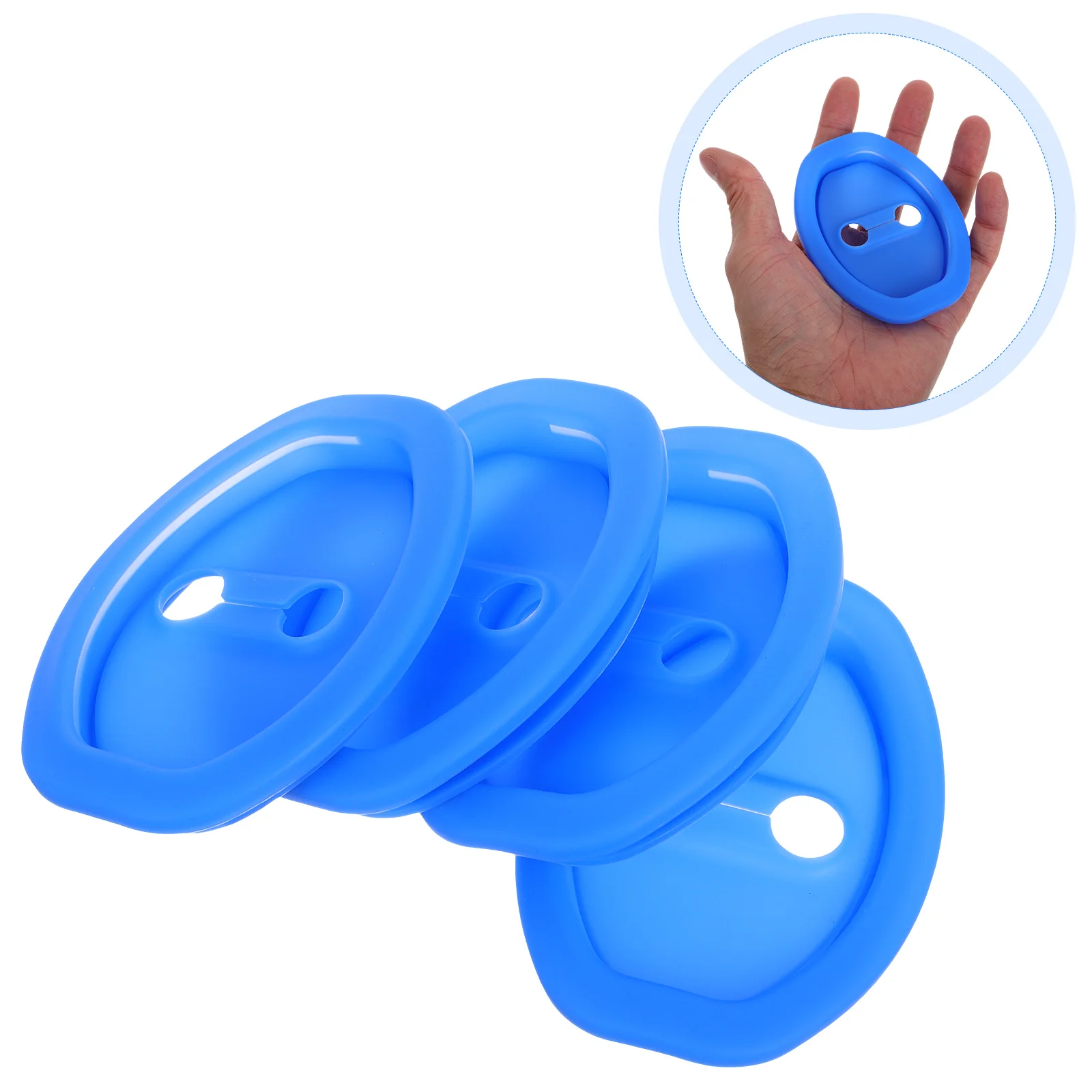 

4pcs Car Door Lock Protective Cover Latches Protector Part Universal Blue Thickened Shock Absorption Silicone Noise Reduction