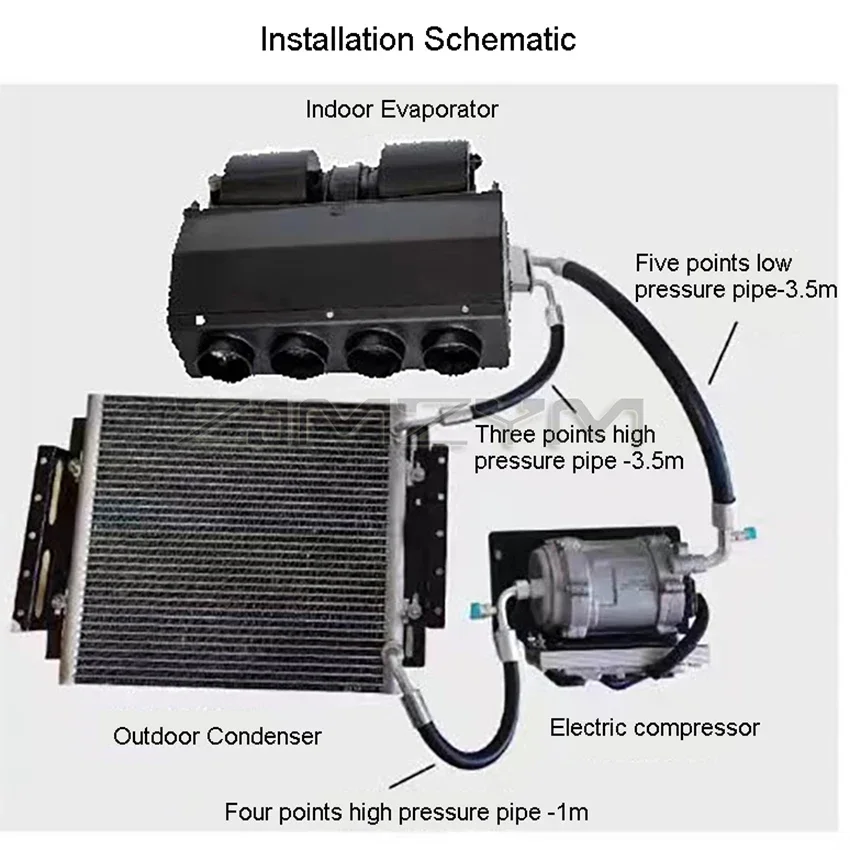 

Universal 4 Holes 2 Holes Auto Electric Air Conditioning Compressor 12V 24V for Car Van Street Rod Hot Classic A/C Conditioner