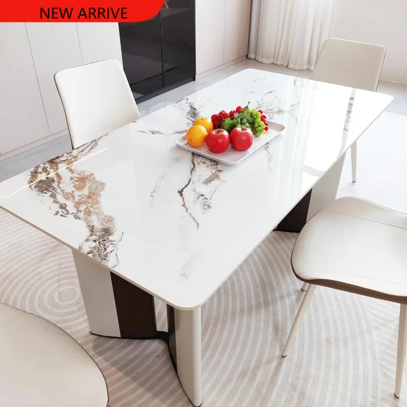 d178 Oilproof Oval Party Dining Table Design Family European Modern Kitchen Dining Table White Small Mesas De Comedor Furniture