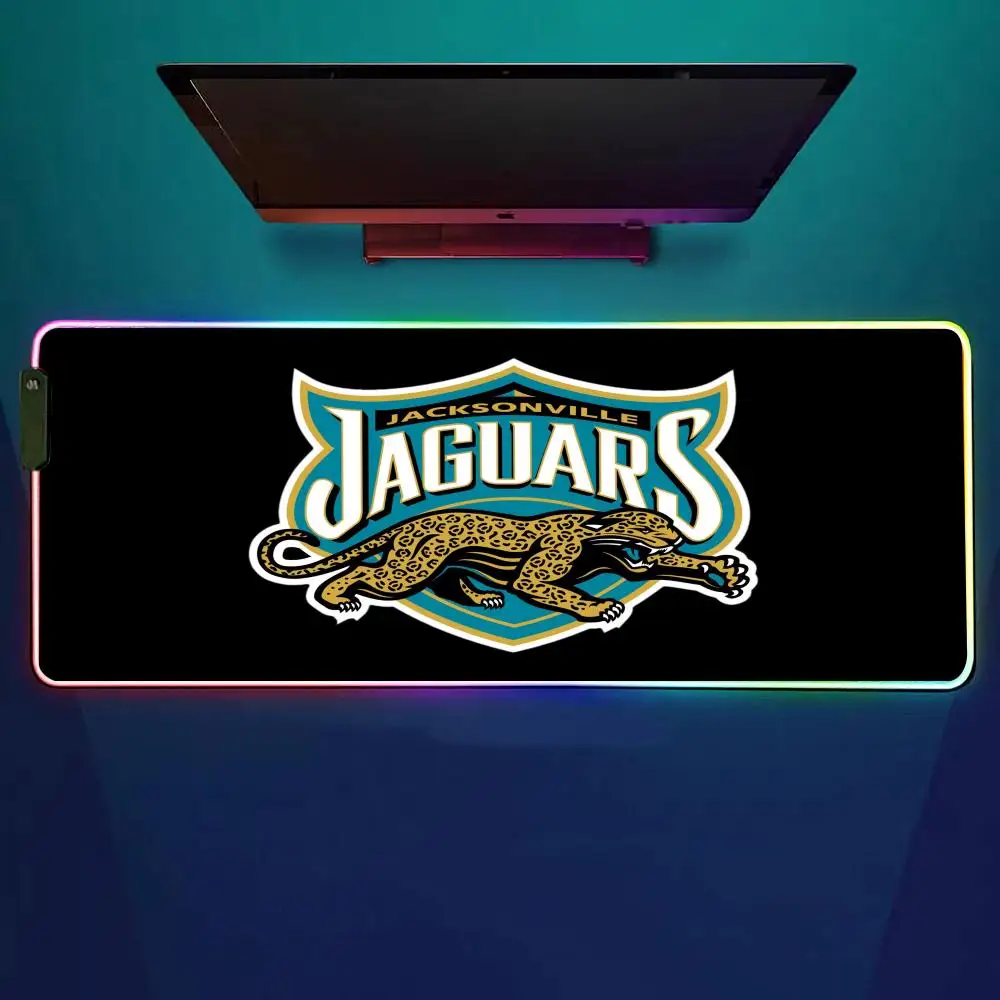 

Роскошный коврик для мыши с дизайном Jaguar, игровой коврик для мыши RGB, настольный коврик HD Gamer, большой светодиодный светильник, коврики для мыши XXL