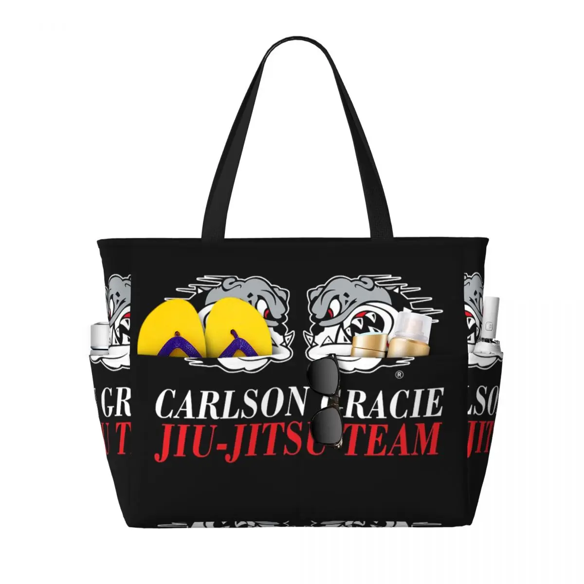 

Carlson Gracie Jiu-Jitsu Team Logo Beach Tote Bag Sport Gym Yoga Duffle Large Tote Bag Women Travel Bag Fitness bag