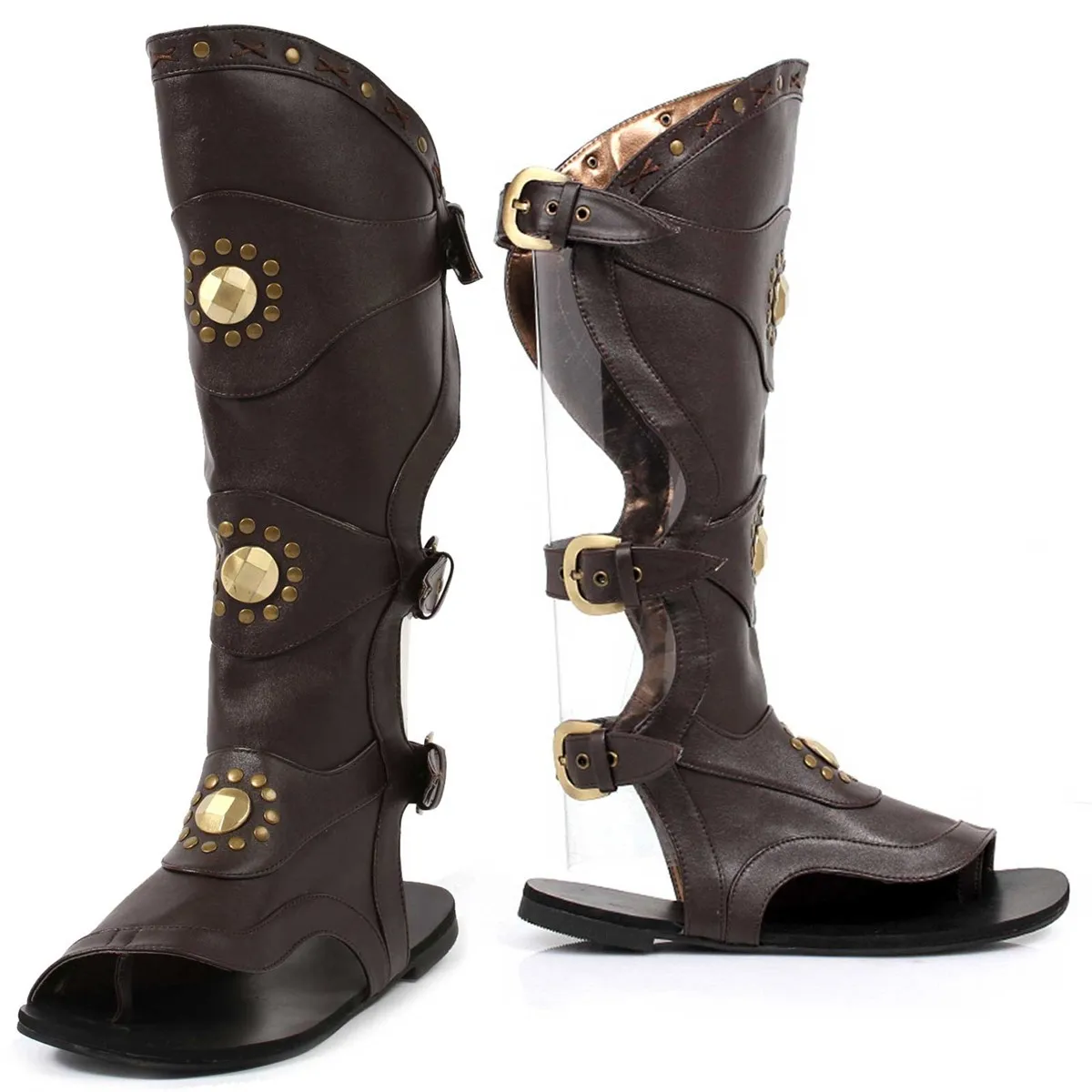 Neue mittelalterliche Renaissance-Sandalen mit Nieten, hohe Stiefelsandalen, römische Rittersandalen für Herren, Cosplay-Kriegersandalen, Sommer-Strand-Freizeitschuhe für Halloween. – Detail 4