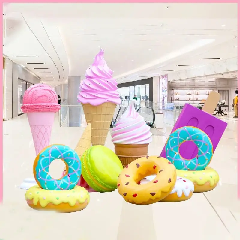 ATV&UTVFiberglass Figurine Candy Party Decorations Props Ice Cream Cone Gresouice/ice Cream Store Fiberglass Ice Cream Cone Donu