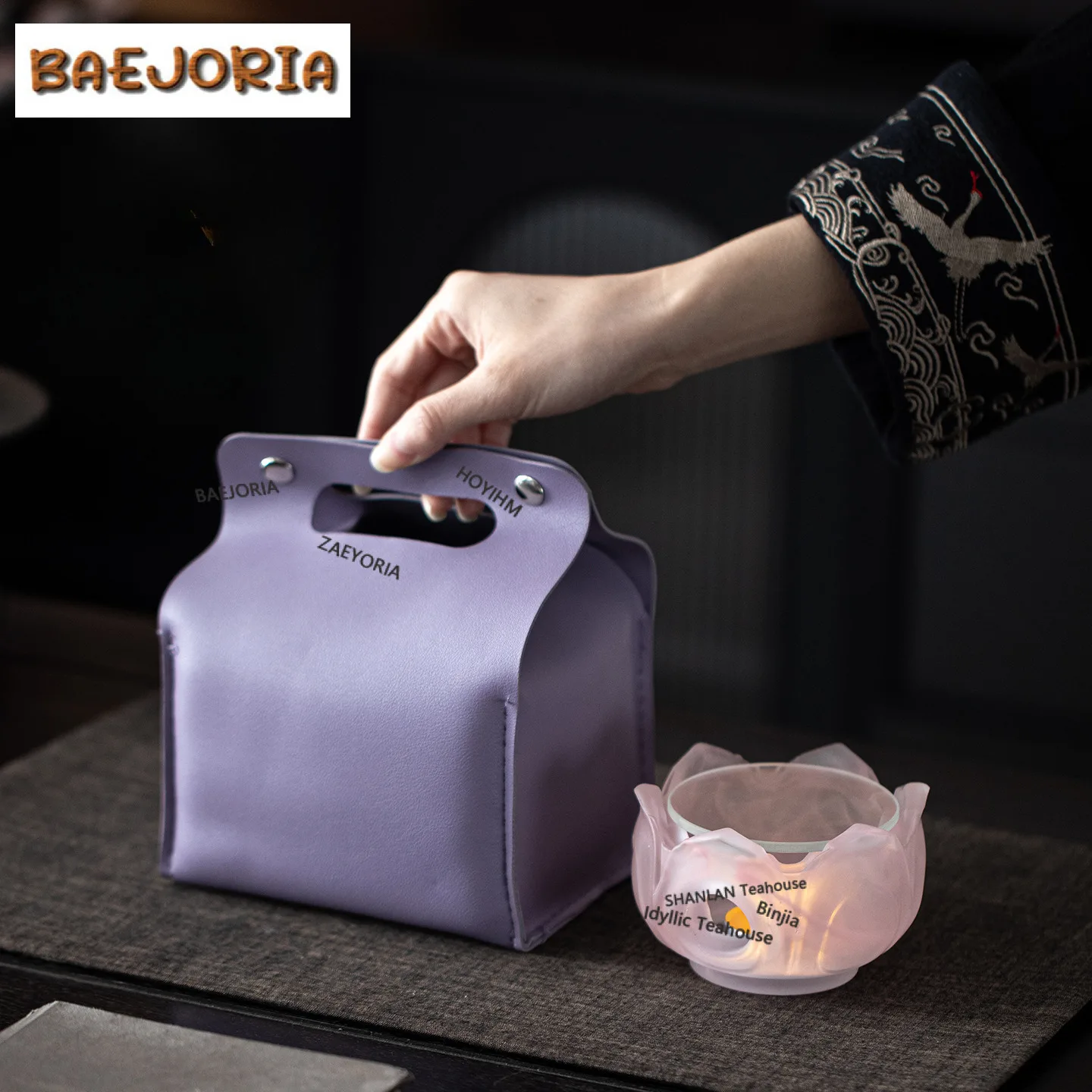 Lotus Throne Coloured Glaze Glass Tea Warmer Holder Candle Heater Stove Kettle Stand Baked Milk Jar Carbon Furnace Tea Ceremony