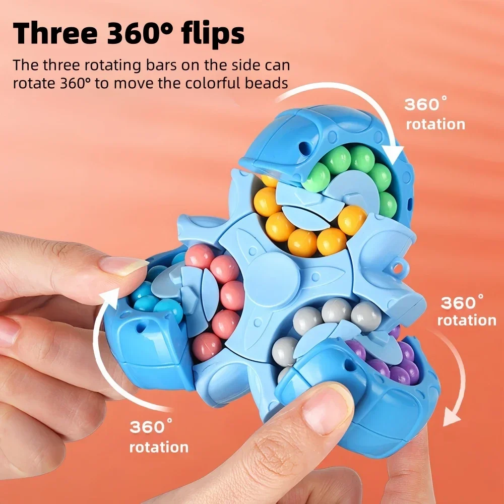 Magic Bean Toys Six-sided Rotation Finger Intelligence Gyro Antistress Fingertip Cube Learning Educational Magic Disk Kids Gifts