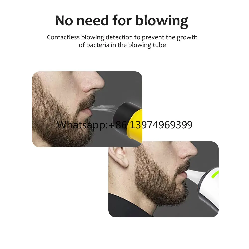 Portable Alcohol Tester LED Display Rechargeable Lithium Battery 13*13mm Fuel Cell Sensor Digital Fast Response Dual Sensor