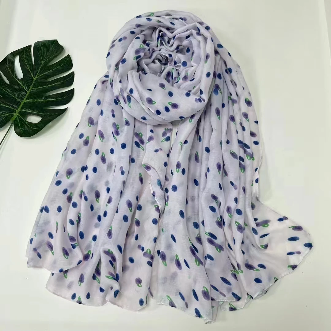 Beautfitransistors-Foulard Hijab à Motif de Fruit, Châles Sans Impression, pour la Tête, Vente en Gros, 10 Pièces/Uno, Nouvelle Collection 2024