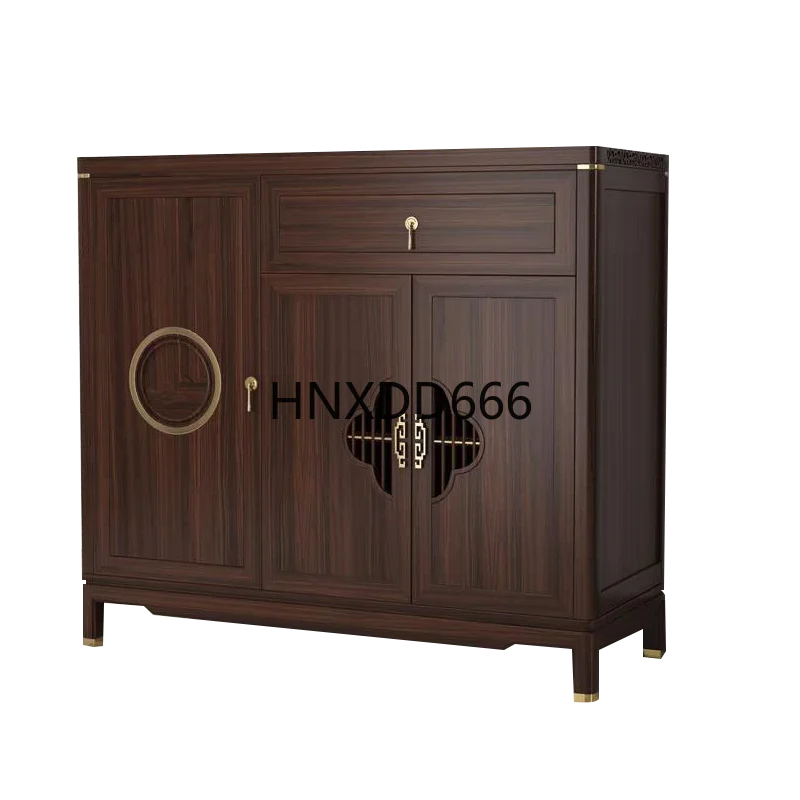 

New Chinese-style solid wood entrance cabinet Zen decorative locker