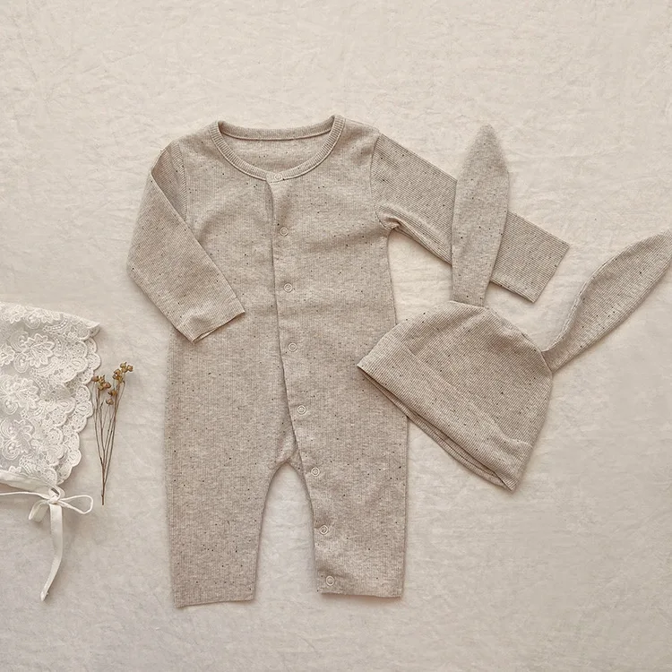 Autumn Newborn Infant Casual Jumpsuit Boy Girl Baby Cotton Romper Fashion Kid Bodysuit Toddler Solid One-piece Toddler Onesie