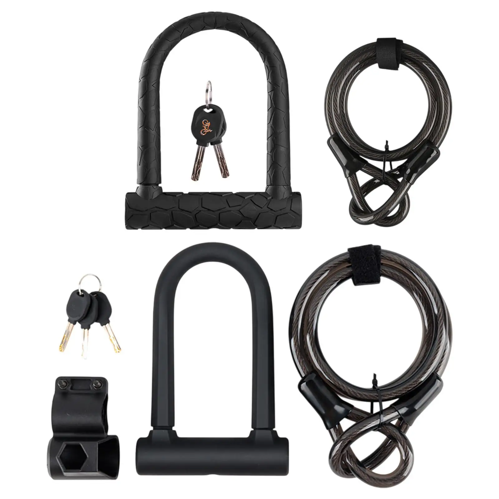 

Велосипедный U-образный замок, многоцелевой, устойчивый к царапинам, простой в использовании, с кабелем безопасности длиной 3,94 фута для горных велосипедов, электрических велосипедов, шоссейных велосипедов