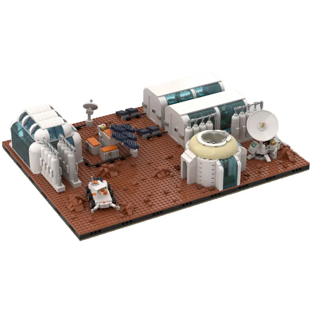 1807 Pieces MOC Space Series 5-in-1 Modular Mars Base Diorama Model Building Blocks Toys Set DIY Assembling Bricks MOC-98720