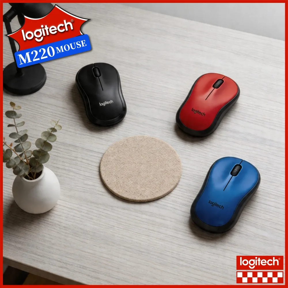 Logitech M220 Noiseless Click Wireless Mouse Ambidextrous Palm Friendly Auto Sleep For Laptop Desktop Windows Mac Office Study