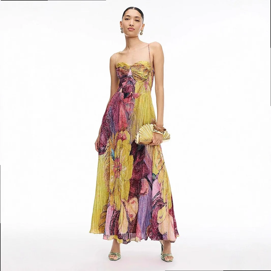 Women's Bodycon Evening Dress Floral Print Pleated Strapless Tube Top Midi Dress Jumpsuit Playsuit Matching Set