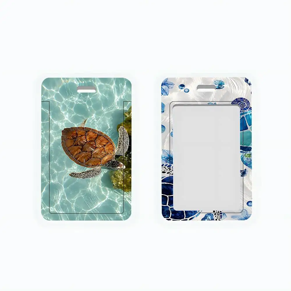 Sea Turtle Beach NFC Contactless Sliding Card Sleeve For Student Cards, Bus Cards, ID Cards, And Work Permits