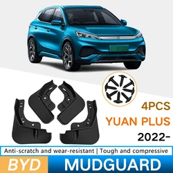 4PCS Car Wheel Mudguard for BYD Atto 3 Yuan Plus 2022 2023 Automobile Refitted Soft Tire Fender with Screw Accessories