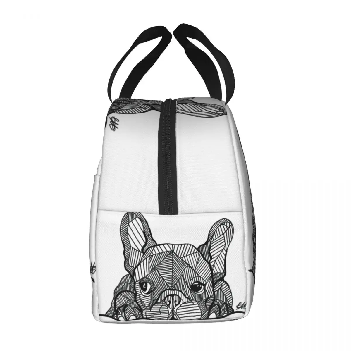 French Bulldog Lunch Bag Waterproof Insulated Thermal Warm Cooler Frenchie Dog Lunch Tote Kids School Children Food Bento Box