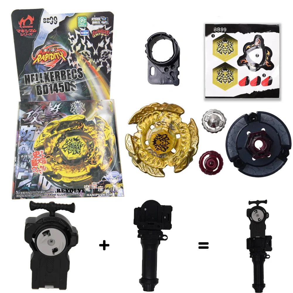  SPINNING TOP Toys Metal Fusion Fight BB99 Hell Hades LR Launcher GRIP for Children