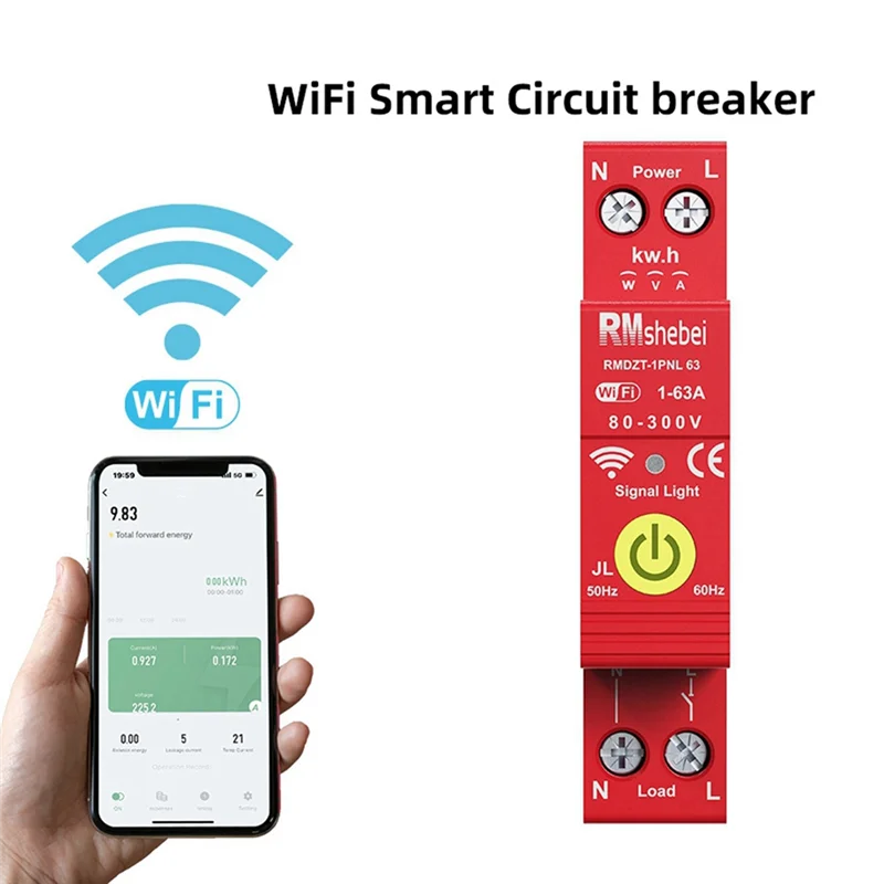 ABJF-Tuya Wifi Intelligent Circuit Breaker Automatic Reclosing Switch Timer APP Control Compatible With Alexa Google