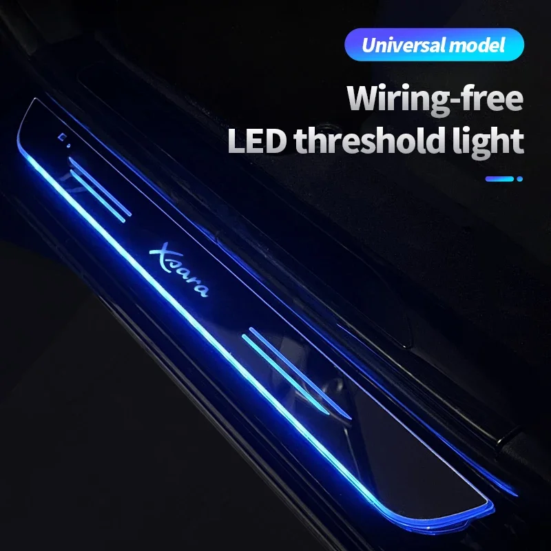 Acrylic USB Power Moving LED Welcome Pedal Car Scuff Plate Pedal Door Sill Pathway Light For Citroen Xsara Auto Accessories