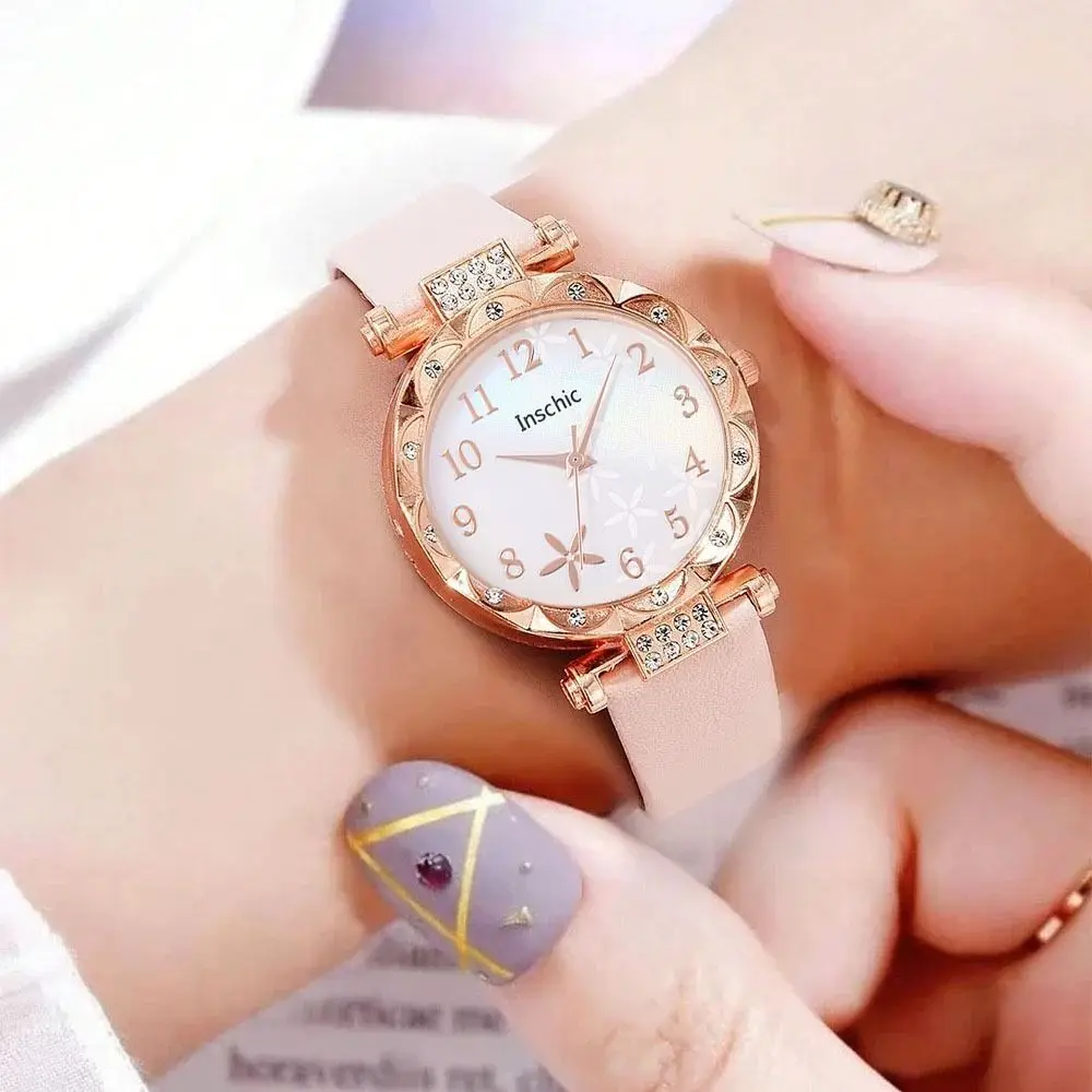 High Quality PU Leather Watchband Wristwatch Multi-color Casual Quartz Watch Student Quartz Clock