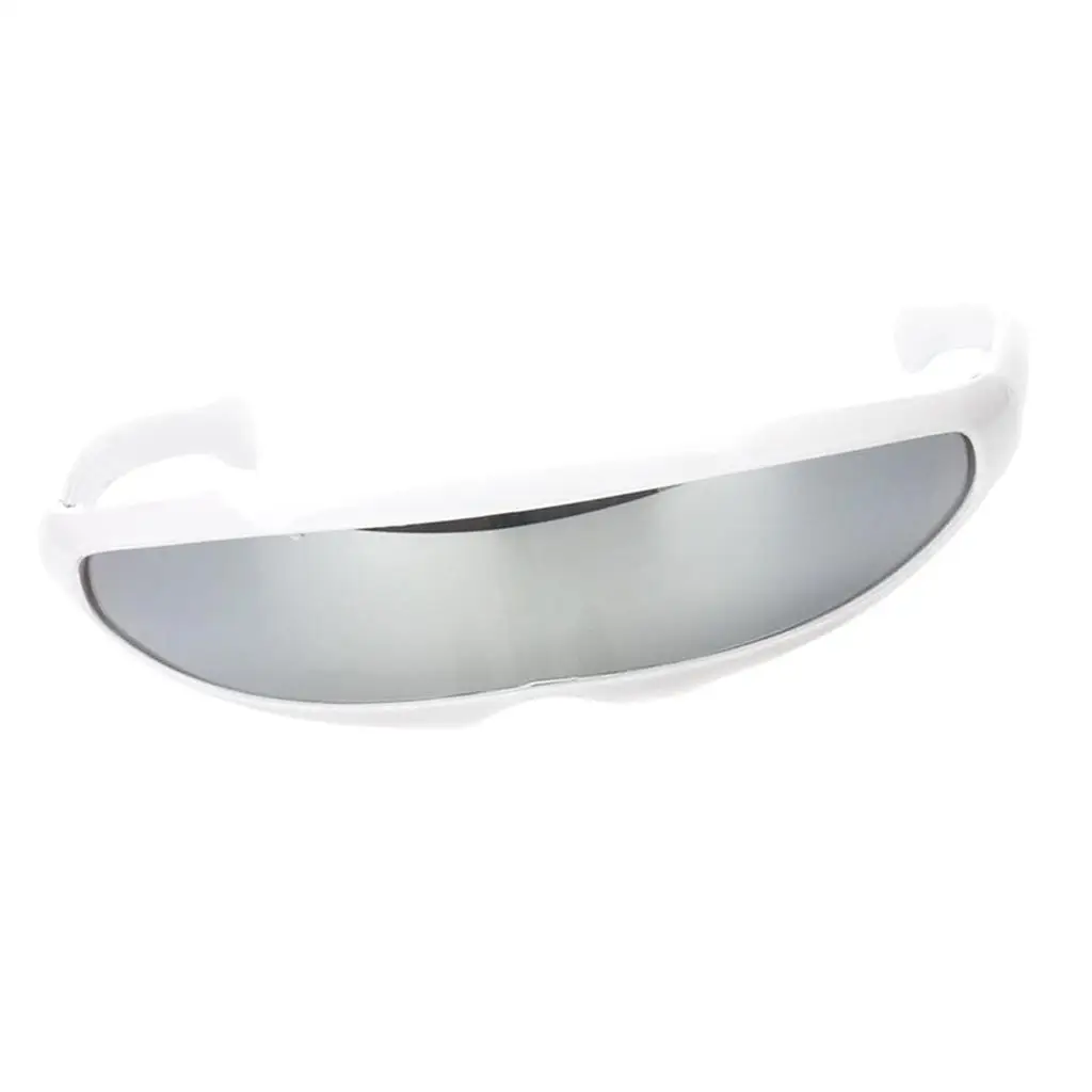 

Futuristic Shield Eye Glasses Narrow Mirrored Lens Eyewear Party Cosplay