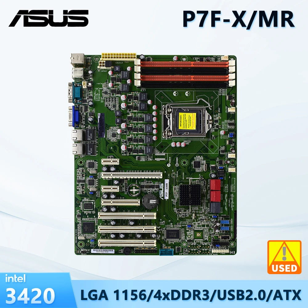 

Серверная материнская плата ASUS P7F-X/MR, разъем 1156 DDR3, 16 ГБ Intel 3420 CI Express 16X 6xSATAII ATX