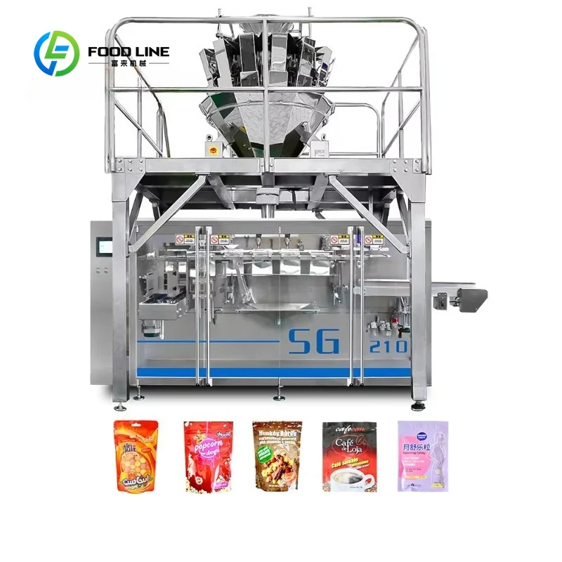 Customized Automatic Horizontal Pre-Made Bags PLC Controlled Sealing Filling Packaging Machine Multi-Function Granule Food