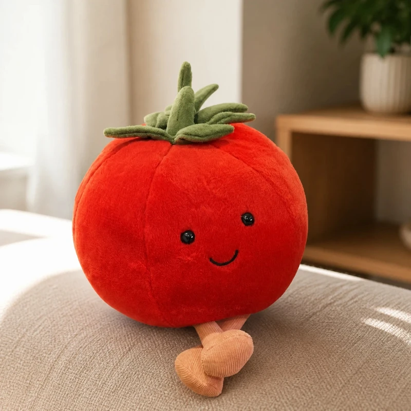 Spot Fun Tomato Toy Soft Dish Plush Doll Cute Fruit Desktop Decoration Pendant To Send Friends Birthday Surprise Souvenir Pillow