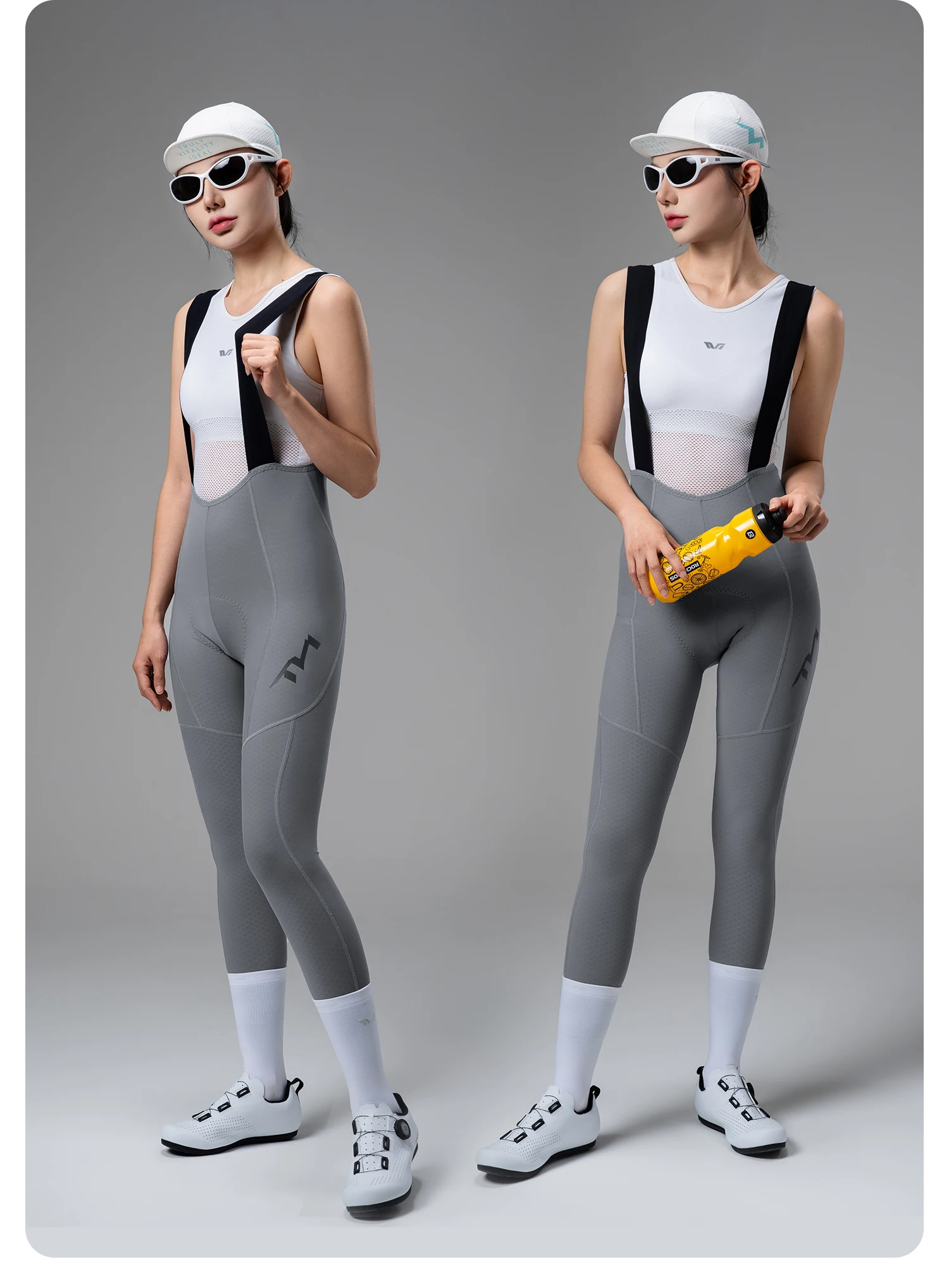 ROCKBROS TVI Damen Fleece-Radtrikot-Latzhose, lange Thermo-Winddichte Radhose, elastische Radtrikot-Latzhose mit Taschen – Detail 15