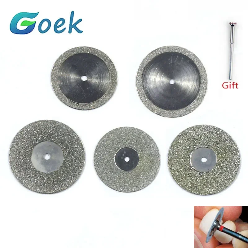 

4pcs/Set Dental Diamond Disc with Needle Hard 0.3-0.4mm Double Sided Medium Grit Dentistry Material Laboratory Tools