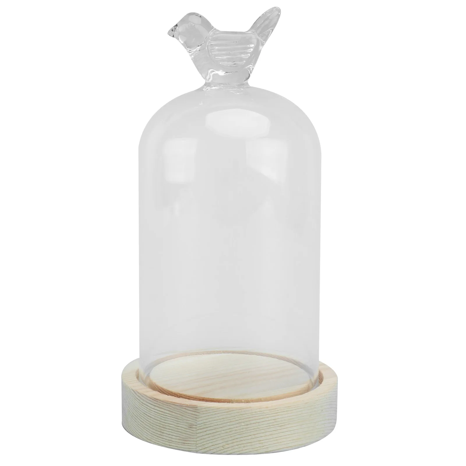 

Glass Display Cover Clear Dome Multi purpose Dust proof Bird Design Eternal Flower Vase Mini Model Collectibles Preservation