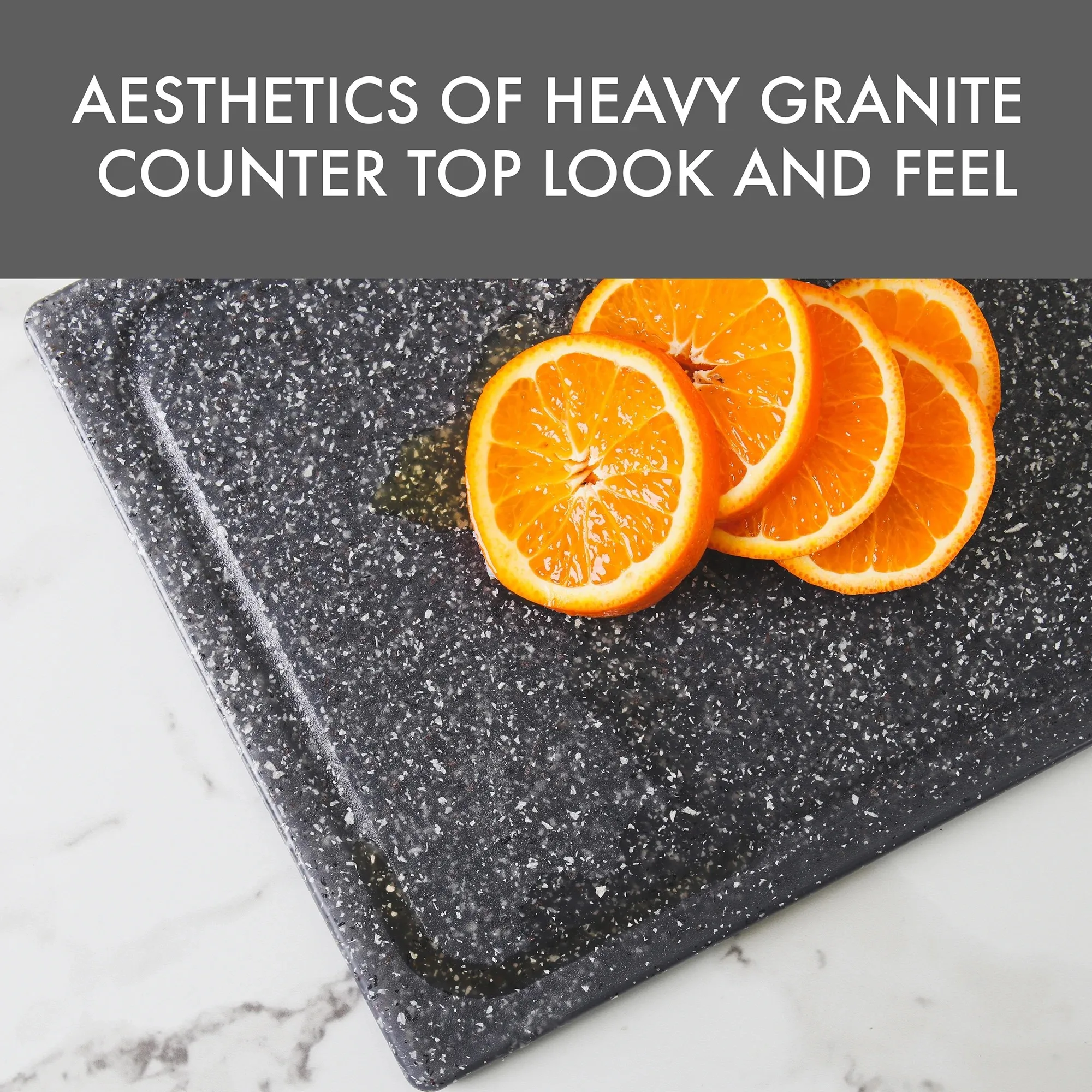 10 x 13 Poly Granite Cutting Board in Heavy Granite Finish