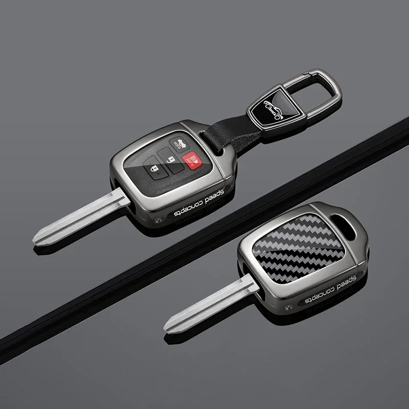 Suitable Zinc Alloy Carbon Fiber for Toyota Corolla Camry Tundra Pruis Highlander RAV4 Tacoma Vios Protector Keychain Accessory