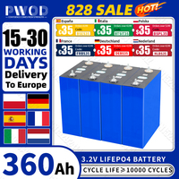 3.2V PWOD Lifepo4 Battery 360AH Grade A DIY 12V 24V 48V Lithium iron phosphate Cell For Camping EV RV Golf Cart EU Stock