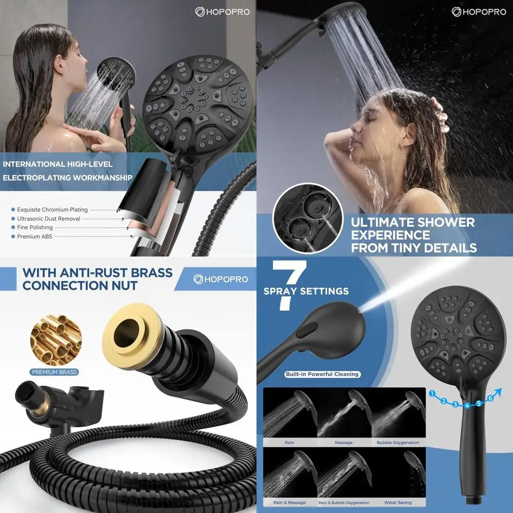 

High-Pressure 6-Mode Handheld Shower Head with Power Wash and High Flow Spray for Tub, Tile, Pets, and Bathroom Cleaning