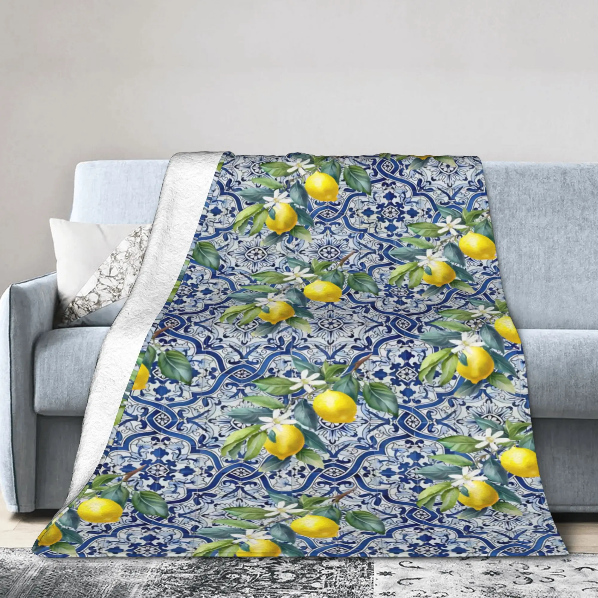 Lemon Sicily Rectangle Blanket Super Soft Fleece Healing Gift  Throw Blanket Rug Piece