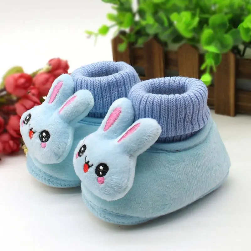 Baby Boys Girls Cozy Booties Infant Newborn Bedroom Shoes House Slippers Winter Crib Toddler Non-Slip Soft Sole First Walkers