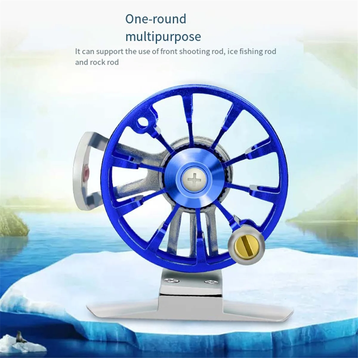 A03R Metal Right Hand Flying Ice Fishing Reel Rock Fishing Hand Rod Front Wheel with One Click Release Switch