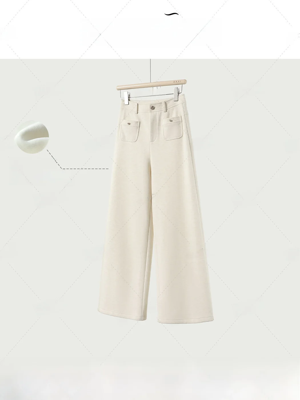 

Thickened Fleece Wide Leg Casual Pants Women's High Waist Straight Tube Long Pants Winter New Style Warm Casual Trousers