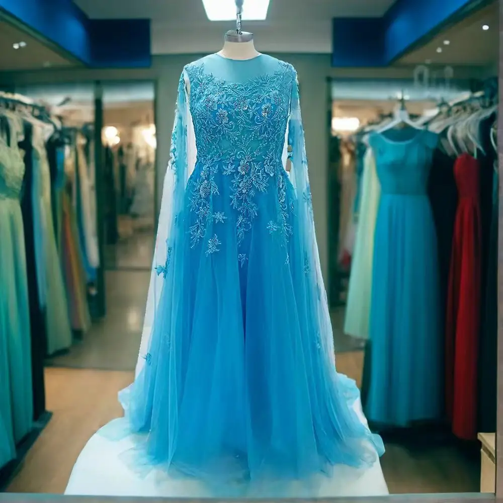 

Женское вечернее платье с круглым вырезом, длинным рукавом и драпировкой