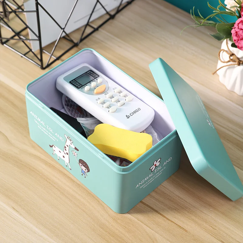 Color Pencil Box Desktop Creative Single Double Layer Tinplate Stationery Box Sundry Stationery Finishing Box Iron Boxs