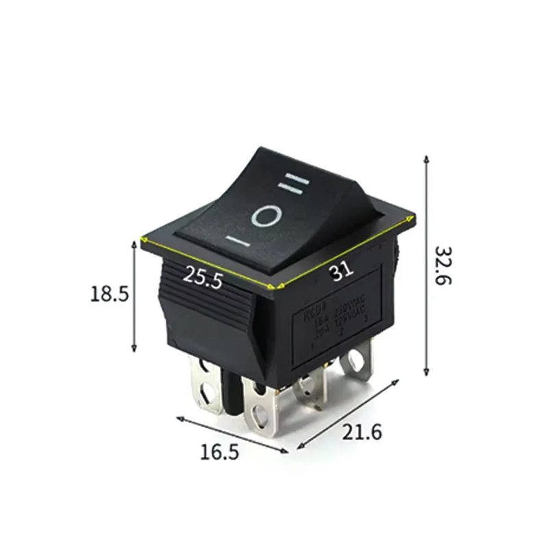 KCD4 Wippschalter Ein Aus 6 Pin Mit Led 4 16A 250V 220V T85 20A Kleine 6Pin 4Pin Licht Für 2 Position 220 230V Lampe 10A Rakete – Detail 2