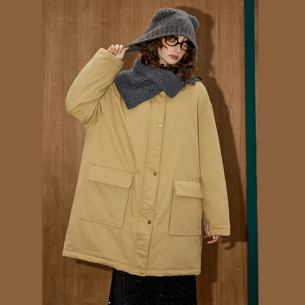 2025 الشتاء المرأة 90% أسفل ملء معطف طويل سترة منفوخة نمط المتضخم مبطن مقنعين ملابس خارجية ريترو شيك سترة دافئة