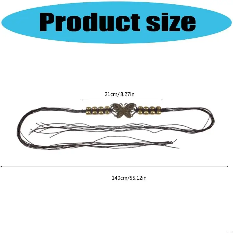 Multipurpose Hat Band with Butterfly Ornament For Clothing Bag Hat Accessories Adjustable Rope Waist Hat Decoration