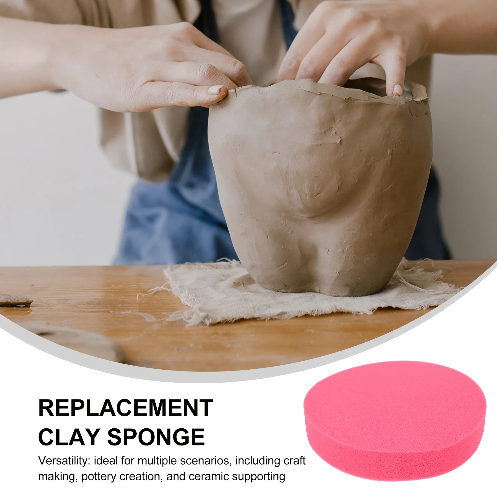 Круглый керамический пенопластовый коврик, мягкая губка, глиняный коврик, керамический ремесленный инструмент, предотвращает деформацию, ломкость, сменная глиняная губка