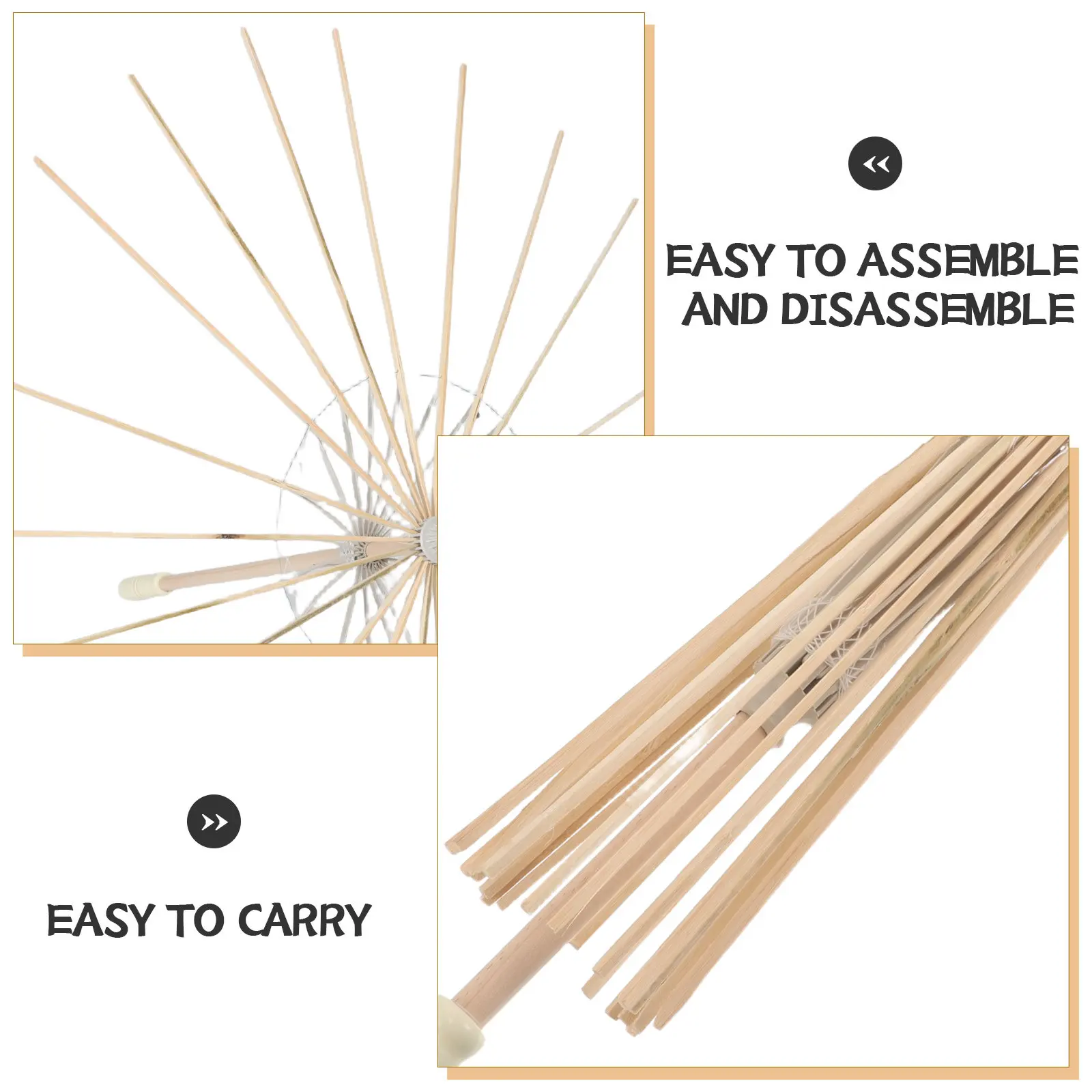 Crafted Bamboo Paper Umbrella Frame Classic Oiled Paper Parasol Bone Replacement DIY Wedding Holiday Decorative Umbrella Holder